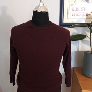J Crew M fitted burgundy merino wool sweater